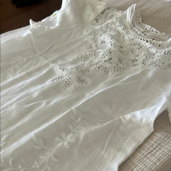 LoveShackFancy White Lace Mini Dress - Picture 2 of 5
